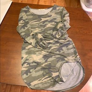 Camo print 3/4 length dress